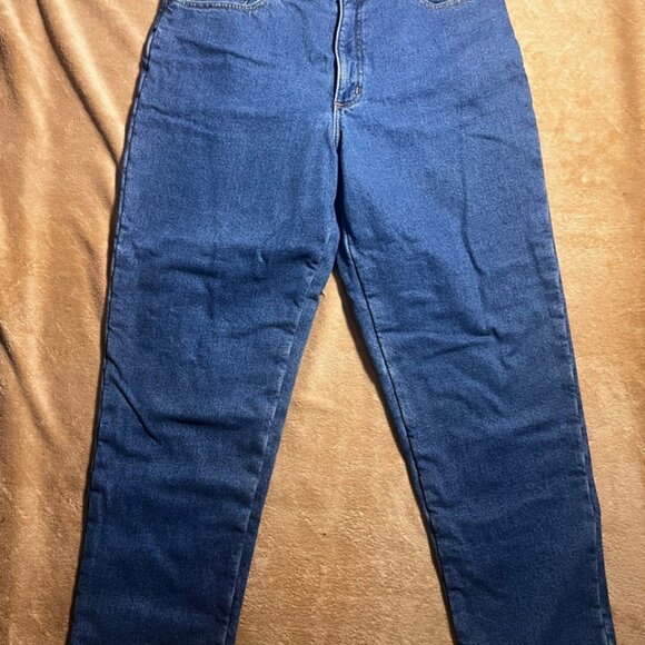 L.L. Bean‎ Double L Relaxed Fit Women 14R Blue Denim Red Lined Winter Jean (N) - Picture 1 of 8